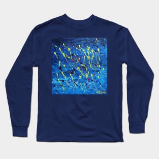 Jones Does Art | Swimming | Acrylic on Canvas Long Sleeve T-Shirt